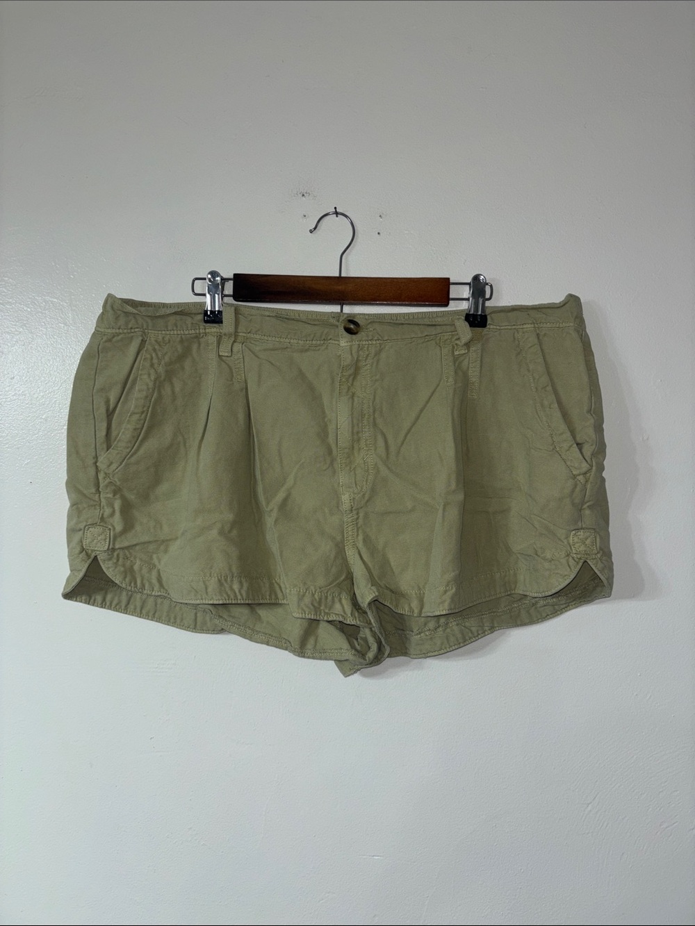 Aerie Light Olive Green Utility Shorts Cotton Lyocell Size XXL